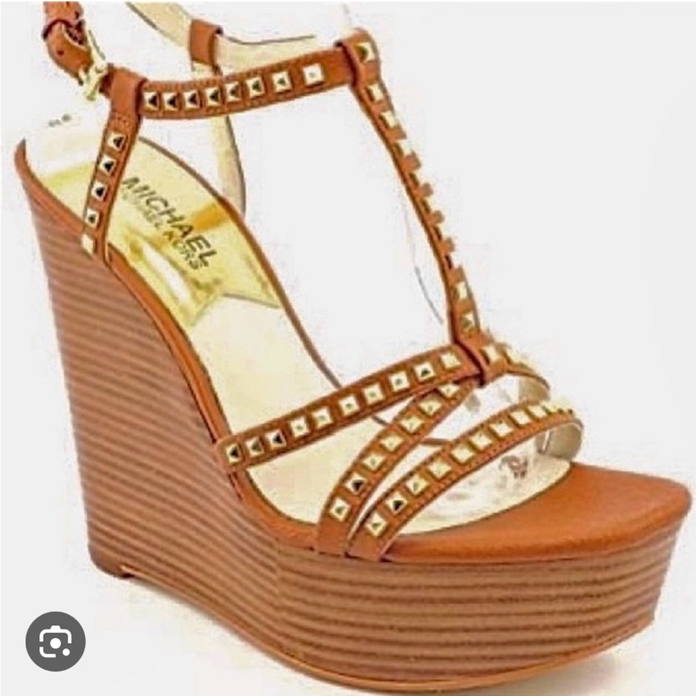 Michel Kors leather studded wedges